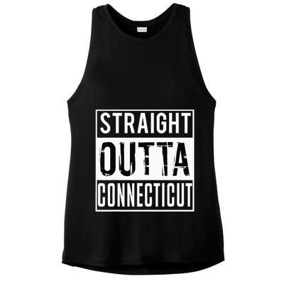 Straight Outta Connecticut Connecticut Ladies PosiCharge Tri-Blend Wicking Tank