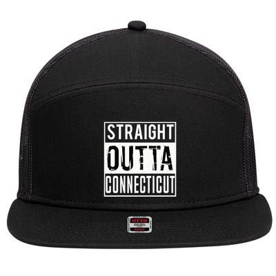Straight Outta Connecticut Connecticut 7 Panel Mesh Trucker Snapback Hat