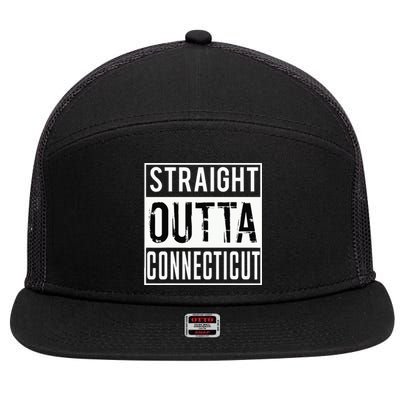 Straight Outta Connecticut Connecticut 7 Panel Mesh Trucker Snapback Hat