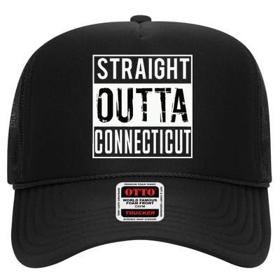 Straight Outta Connecticut Connecticut High Crown Mesh Back Trucker Hat