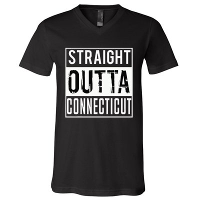 Straight Outta Connecticut Connecticut V-Neck T-Shirt