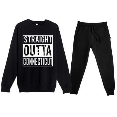 Straight Outta Connecticut Connecticut Premium Crewneck Sweatsuit Set