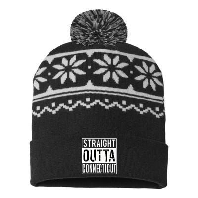 Straight Outta Connecticut Connecticut USA-Made Snowflake Beanie