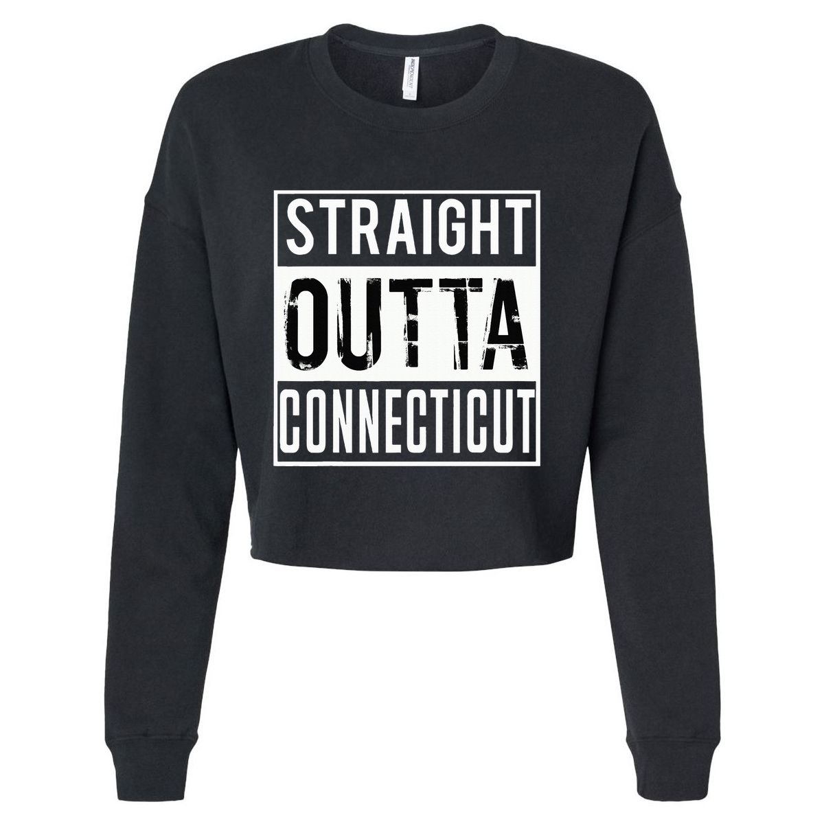 Straight Outta Connecticut Connecticut Cropped Pullover Crew