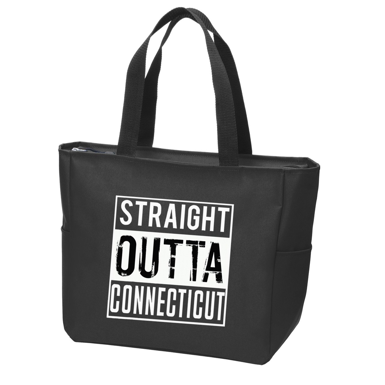 Straight Outta Connecticut Connecticut Zip Tote Bag