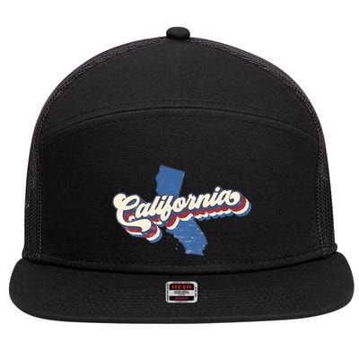 State Of California Retro Logo 7 Panel Mesh Trucker Snapback Hat