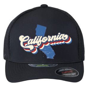 State Of California Retro Logo Flexfit Unipanel Trucker Cap