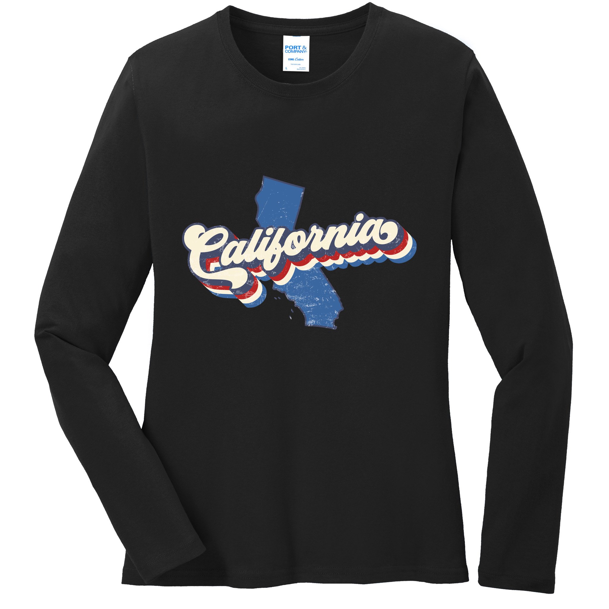 State Of California Retro Logo Ladies Long Sleeve Shirt