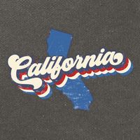 State Of California Retro Logo Cotton Canvas Backpack