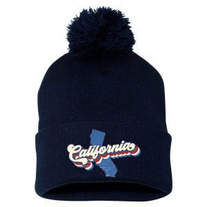 State Of California Retro Logo Pom Pom 12in Knit Beanie