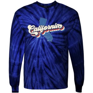 State Of California Retro Logo Tie-Dye Long Sleeve Shirt