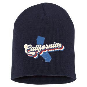 State Of California Retro Logo Short Acrylic Beanie