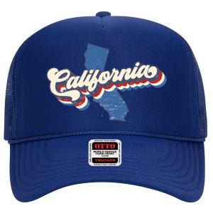 State Of California Retro Logo High Crown Mesh Back Trucker Hat