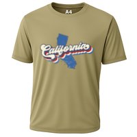 State Of California Retro Logo Cooling Performance Crew T-Shirt