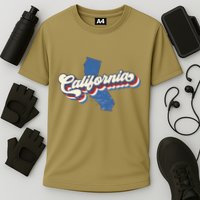 State Of California Retro Logo Cooling Performance Crew T-Shirt