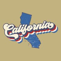 State Of California Retro Logo Cooling Performance Crew T-Shirt