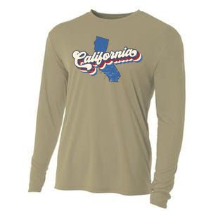 State Of California Retro Logo Cooling Performance Long Sleeve Crew