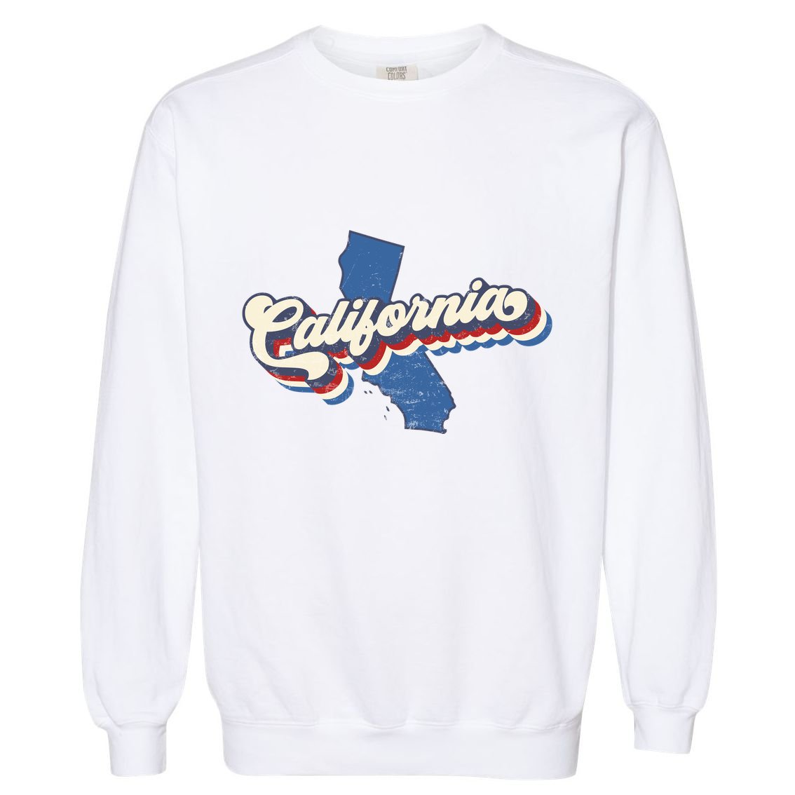 State Of California Retro Logo Garment-Dyed Sweatshirt
