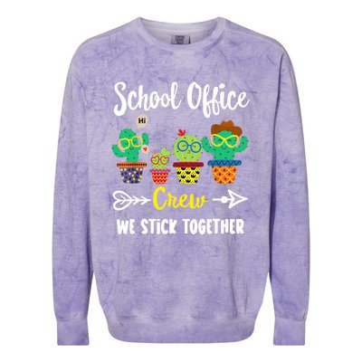 School Office Crew, Funny Cactus Team School Office Squad Colorblast Crewneck Sweatshirt