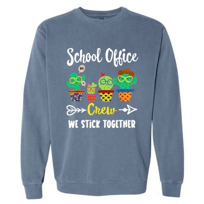 School Office Crew, Funny Cactus Team School Office Squad Garment-Dyed Sweatshirt