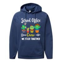 School Office Crew, Funny Cactus Team School Office Squad Performance Fleece Hoodie