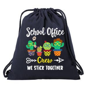 School Office Crew, Funny Cactus Team School Office Squad Drawstring Bag