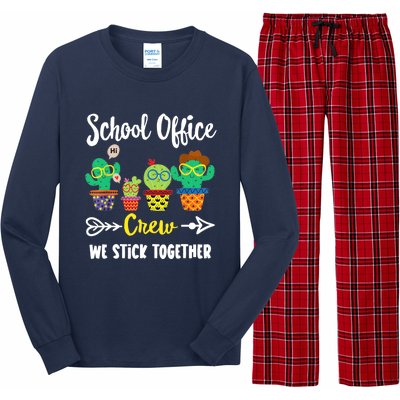 School Office Crew, Funny Cactus Team School Office Squad Long Sleeve Pajama Set