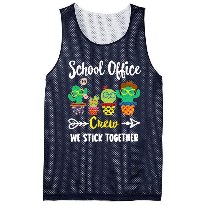 School Office Crew, Funny Cactus Team School Office Squad Mesh Reversible Basketball Jersey Tank