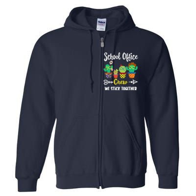 School Office Crew, Funny Cactus Team School Office Squad Full Zip Hoodie