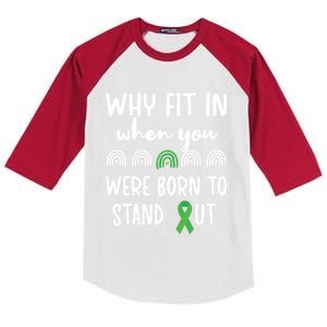 Stand Out Cerebral Palsy Warrior Cp Fighter Awareness Gift Kids Colorblock Raglan Jersey