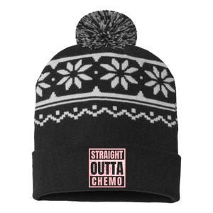 Straight Outta Chemo Therapy Cancer Awareness USA-Made Snowflake Beanie