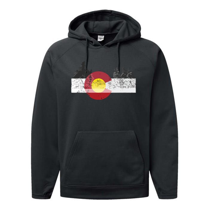 State Of Colorado Flag Performance Fleece Hoodie