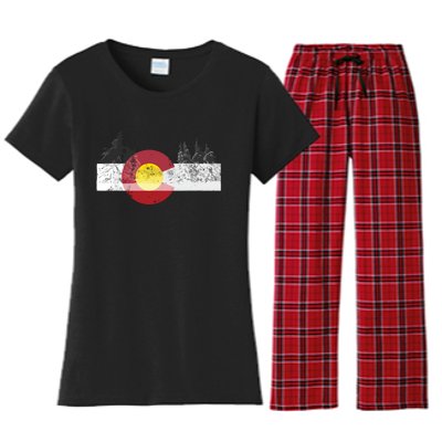 State Of Colorado Flag Women's Flannel Pajama Set