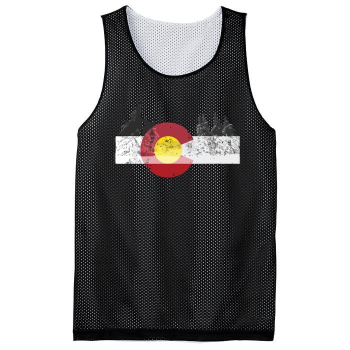 State Of Colorado Flag Mesh Reversible Basketball Jersey Tank