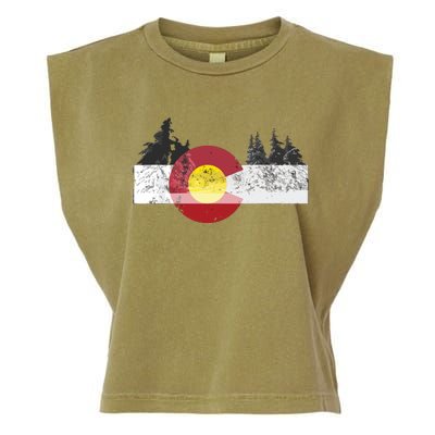 State Of Colorado Flag Garment-Dyed Women's Muscle Tee