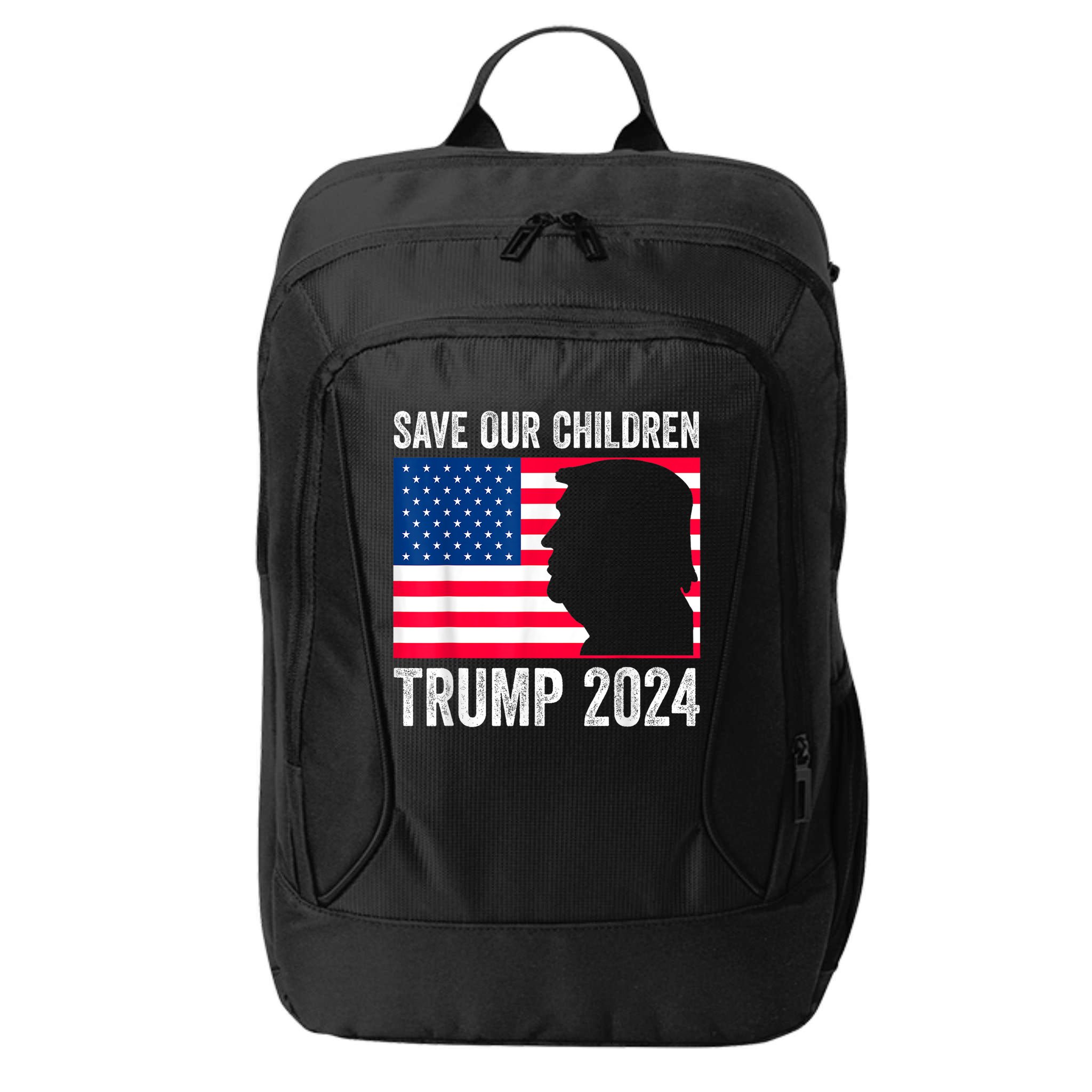 Save Our Children Stop Human Trafficking Trump 2024 City Backpack