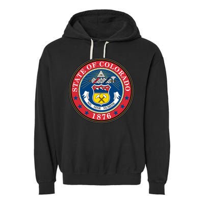 State Of Colorado Seal 1876 Garment-Dyed Fleece Hoodie