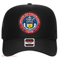 State Of Colorado Seal 1876 High Crown Mesh Back Trucker Hat