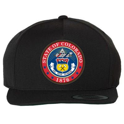 State Of Colorado Seal 1876 Wool Snapback Cap