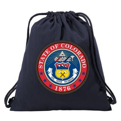 State Of Colorado Seal 1876 Drawstring Bag