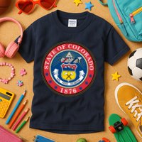 State Of Colorado Seal 1876 Kids T-Shirt