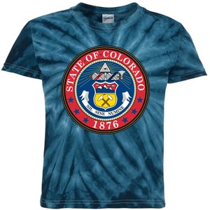 State Of Colorado Seal 1876 Kids Tie-Dye T-Shirt