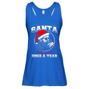 Santa Ony Comes Once A Year Naughty Santa Claus Dirty Joke Meaningful Gift Ladies Essential Flowy Tank