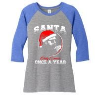 Santa Ony Comes Once A Year Naughty Santa Claus Dirty Joke Meaningful Gift Women's Tri-Blend 3/4-Sleeve Raglan Shirt