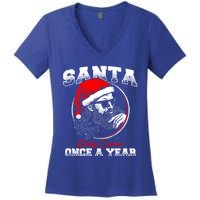 Santa Ony Comes Once A Year Naughty Santa Claus Dirty Joke Meaningful Gift Women's V-Neck T-Shirt