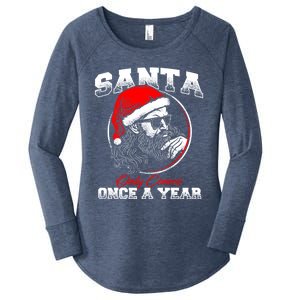 Santa Ony Comes Once A Year Naughty Santa Claus Dirty Joke Meaningful Gift Women's Perfect Tri Tunic Long Sleeve Shirt