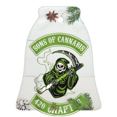 Sons Of Cannabis 420 Chapter Ceramic Bell Ornament