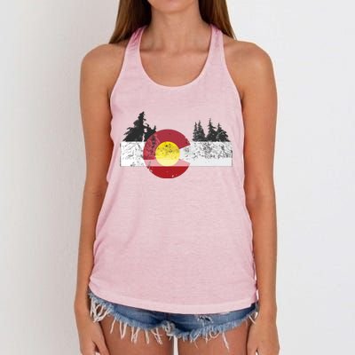 State Of Colorado Flag Women's Knotted Racerback Tank