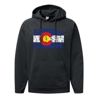 State Of Colorado Flag Performance Fleece Hoodie