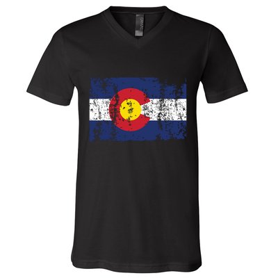 State Of Colorado Flag V-Neck T-Shirt
